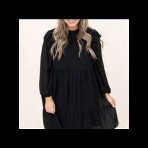 Chic soul, 1x, long sleeves black dress